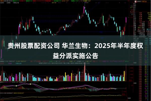 贵州股票配资公司 华兰生物：2025年半年度权益分派实施公告